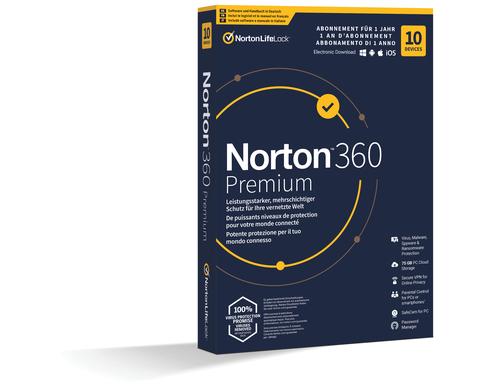 Norton 360 Premium Non-Subscription Box, Vollversion, 10 PC, 1J, ML