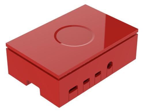 Gehuse zu Raspberry Pi 4 Model B, (Pi 4B) Farbe: rot