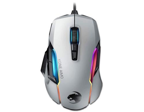 Roccat Kone AIMO, Remastered, weiss RGBA Smart Gaming Maus, 16000dpi, weiss