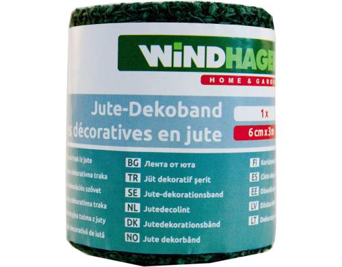 Windhager Jute-Deko-Band 6cmx300m grn