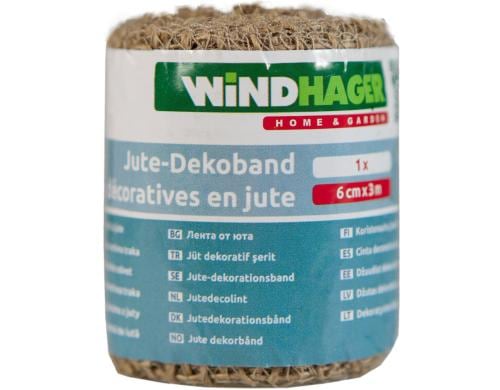 Windhager Jute-Deko-Band 6cmx300m natur