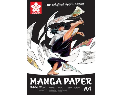 Sakura Zeichenblock Manga A4 20 Blatt, 250g/m2, glatt, weich