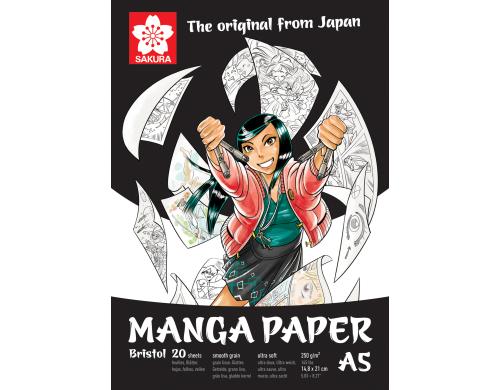 Sakura Zeichenblock Manga A5 20 Blatt, 250g/m2, glatt, weich