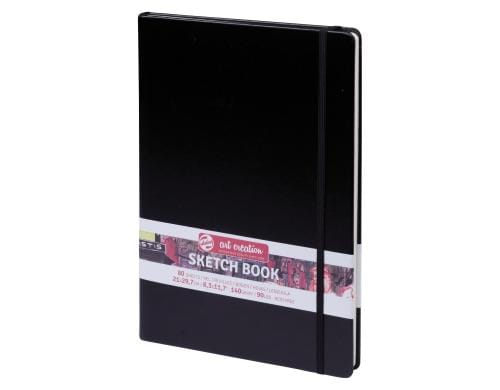 Talens Skizzenbuch A4 140g/m2, 80 Bogen, gebunden, schwarz
