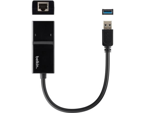 Belkin USB 3.0 auf RJ-45 Netzwerkadapter schwarz, Gigabit-Ethernet