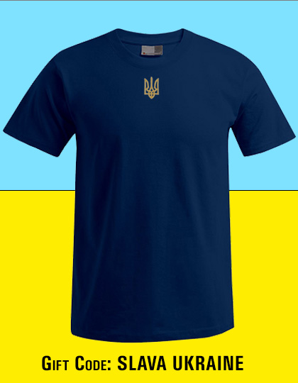 Premium T-Shirt Promodoro, Navy,  Baumwolle , Groesse L, 180gm/2, Oeko Tex 100, Gutschein Code: Slava Ukraine