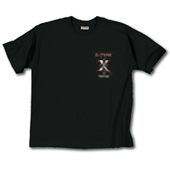 Hochwertiges T-Shirt mit X-Fresh energy Stickerei hinten und vorne / schwarz / Groesse L / 100% Baumwolle