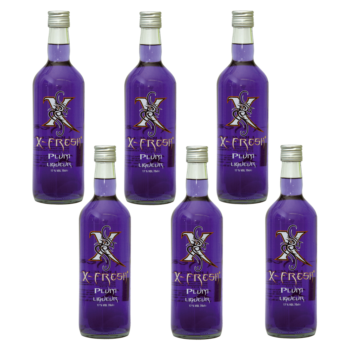 X-Fresh Vodka Plum 6 x 0.7 Ltr. (6er Box) 17 Vol. / Verkauf nur ab 18 Jahren / Kein Export 