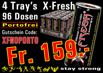 X-Fresh MAXIMUM ENERGY next level / 96 Stk. zu 250ml / Aktion / Portofrei mit Code XFNOPORTO