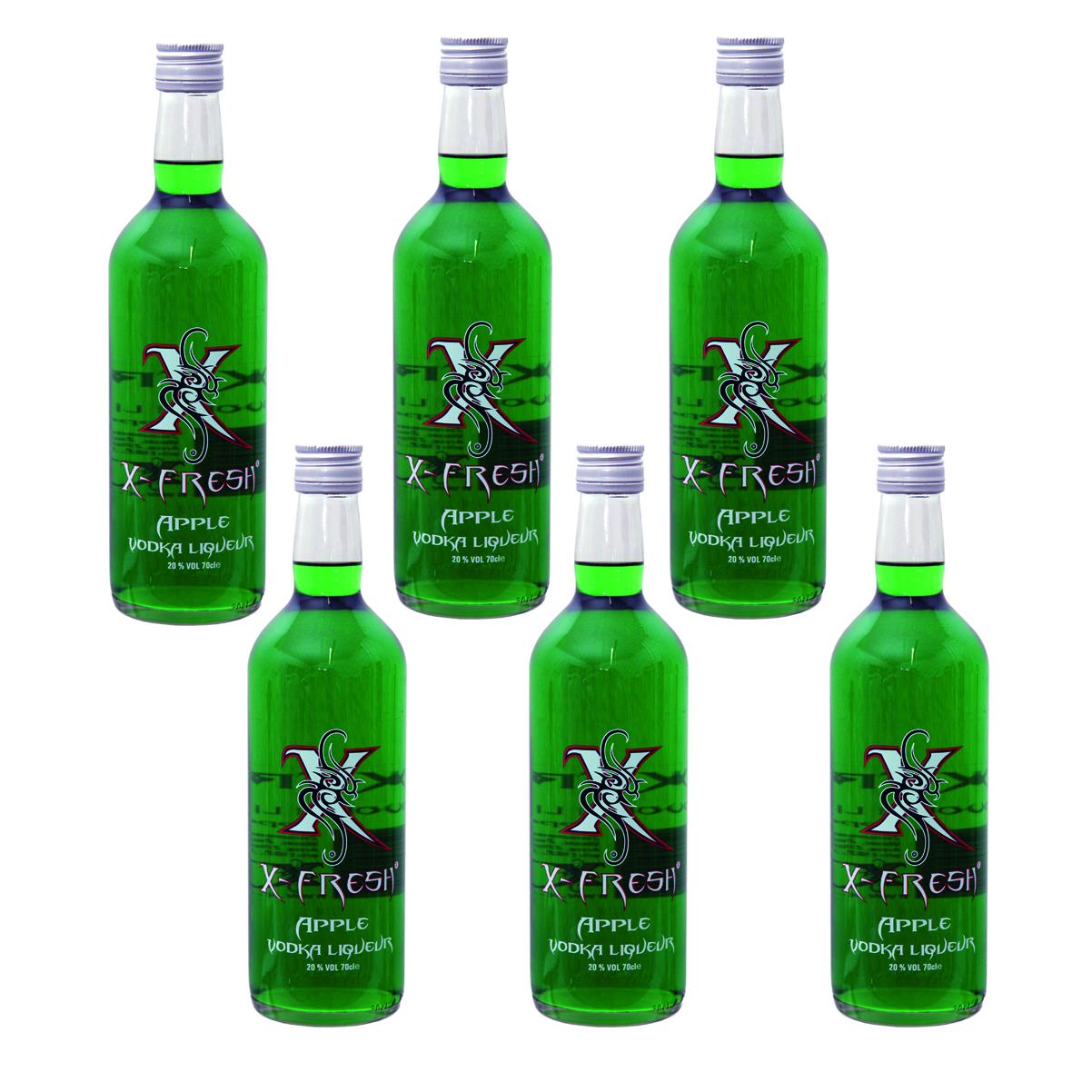 X-Fresh Vodka Apple 6 x 0.7 Ltr. (6er Box) 20 Vol. / Verkauf nur ab 18 Jahren / Kein Export 